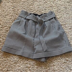 Maje Black and White Houndstooth bag shorts